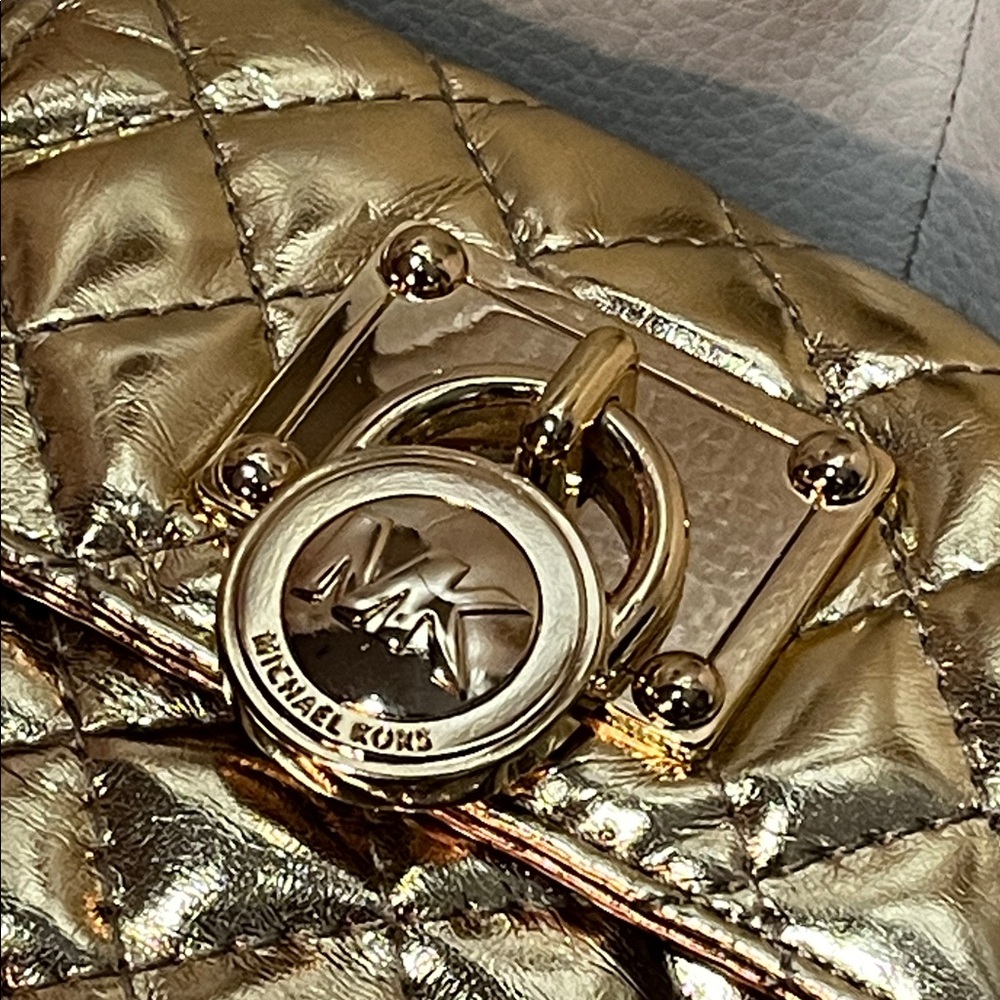 Michael Kors Quilted Gold Mini Bag Belt Rare Find
